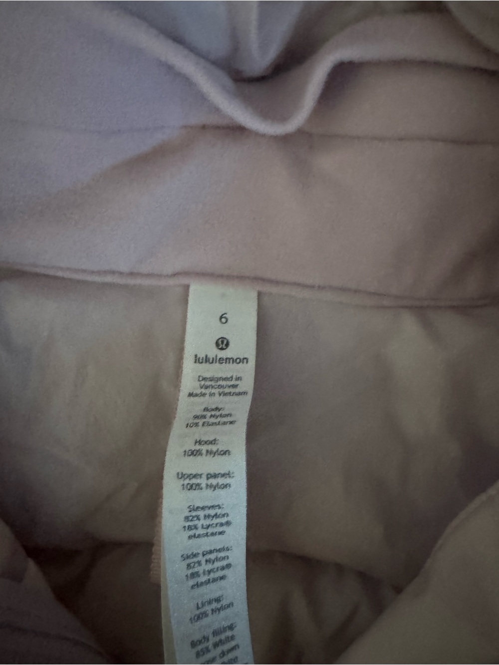 Lululemon NWT Mid warmth Light Pink Hooded Puffer Jacket - Picture 2 of 3